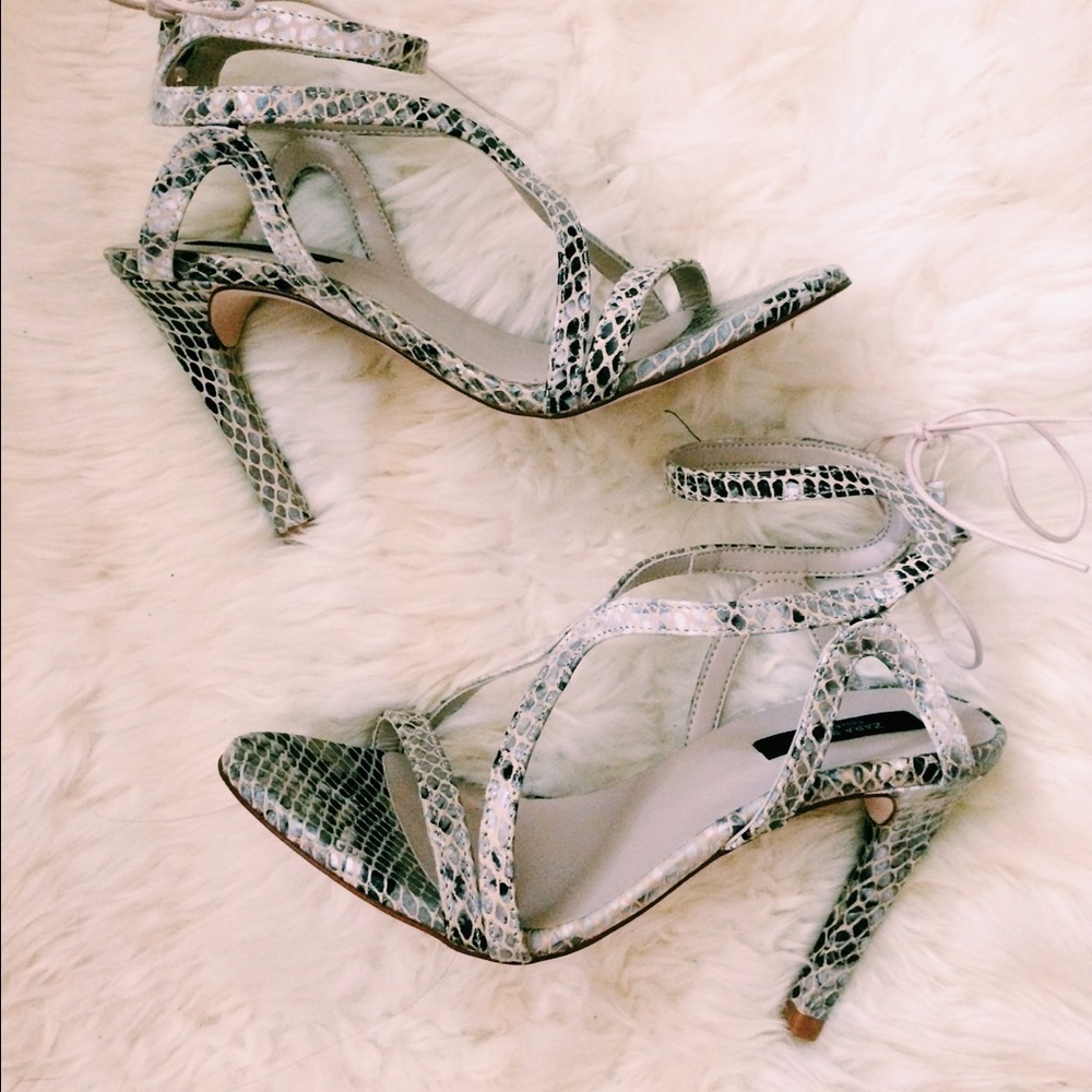 Zara Basic Snakeskin Heels